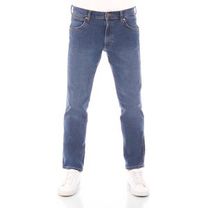 Wrangler Heren Jeans Broeken Greensboro regular/straight Fit Blauw Volwassenen Denim Jeansbroek