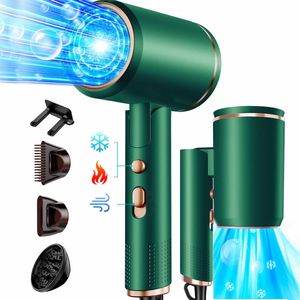 ibettertec - Föhn - Haardroger Ionen - Vouwbare - 2400W - met 3 stylingmondstukken en 6 temperatuurinstellingen - opvouwbare haardroger - Groen