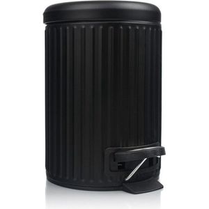Pedaalemmer/vuilnisbak -zwart - 3 liter - Kleine prullenbakken