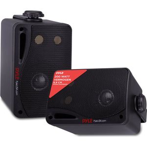 Pyle - Bluetooth Luidsprekers - Zwart - Waterdichte 3-Weg Speaker - Geschikt voor Patio en Binnengebruik
