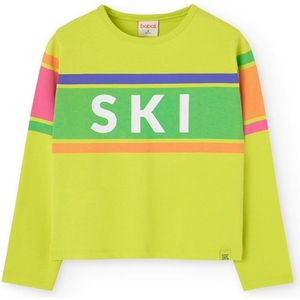 Boboli Stretch Knit T-shirt Met Lange Mouwen Groen 4 Years Meisjes