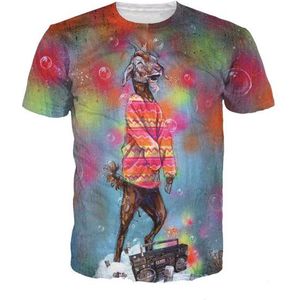 LSD Geit festivalshirt Maat XL Crew neck - Festival shirt - Superfout - Fout T-shirt - Feestkleding - Festival outfit - Foute kleding - Geitenshirt - Psychedelisch shirt - Shirt voor foute party