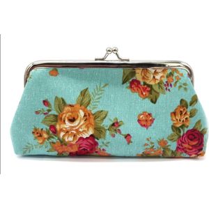 Knip portemonnee | Portemonnee dames | Munten | Pasjeshouder | bloemen | beurs | Portemonnee | Beugelportemonnee |