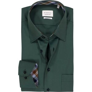 ETERNA - Modern Fit - Overhemd - Donkergroen - Twill