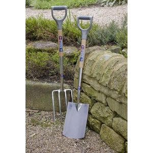 Neverbend RVS Border Spade Blauw 1161BS - tuinspade met blauw handvat
