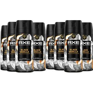AXE Fine Fragrance Deo Spray - Black Vanilla - Voordeelverpakking 8 x 150 ml
