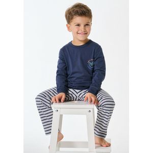 SCHIESSER - Nightwear 1 - Nachtkledij - Donkerblauw/Wit - 2-delig - Lang