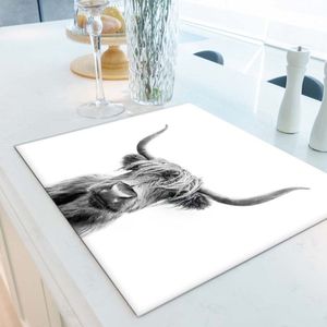 Inductiebeschermer Hooglander met witte achtergrond | 83 x 51.5 cm | Keukendecoratie | Bescherm mat | Inductie afdekplaat