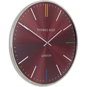 Thomas Kent - Wandklok rond Oyster S - 40cm - Staalrood met zilver