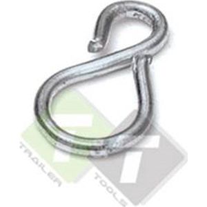 Gesloten S Haak, 15x9mm, Vernikkeld