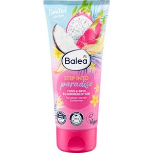 Balea Voet & Been Shimmer Lotion - Step into Paradise | 1x 100 ml - Met drakenvruchtenextract en kokosolie - Glittereffect | Voetverzorging - Bodylotion
