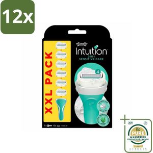 Wilkinson Sword - Navulmesjes - Intuition Sensitive Care 2-in-1 XXL - 6 mesjes - Voordeelverpakking - 12 stuks - Gevoelige huid - Scheermes