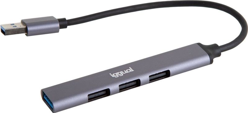 iggual IGG318454 interface hub USB 3.2 Gen 1 (3.1 Gen 1) Type-A 5000 Mbit/s Grijs