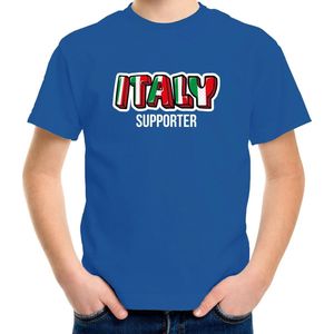 Blauw Italy fan t-shirt voor kinderen - Italy supporter - Italie supporter - EK/ WK shirt / outfit 122/128