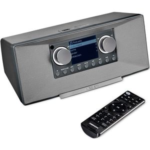MEDION P85333 internetradio met DAB+ (wifi, FM, Spotify Connect, Amazon Music, DLNA, USB, hoofdtelefoonaansluiting, AUX, stereo line-out cinch, slaaptimer) grijs