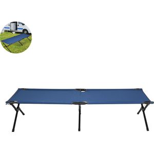 Veldbed - Kampeerbed - Vouwbed - Ligbed - Stretcher- Campingbedje - Opvouwbaar - 1 Persoons - Blauw