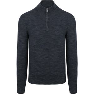 Suitable Pine Knit Half Zip Trui Donkerblauw (navy) - Maat S - Heren - Schipperstrui - Schipperstrui met rits - Volwassen mannen