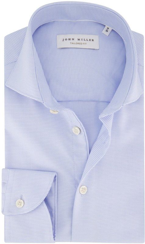 John Miller - Overhemd - Lichtblauw - Geprint - Strijkvrij