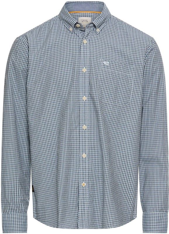 camel active Overhemd met lange mouwen en knoopsluiting - Maat menswear-5XL - Marineblauw