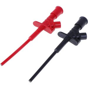 Geïsoleerde sneltesthaakclip - flexibele testsonde - Rood/Zwart