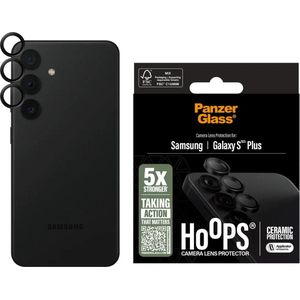 PanzerGlass Geschikt voor Samsung Galaxy S25 Plus - Hoops Ceramic - Camera Lens Protector Glas - Zwart