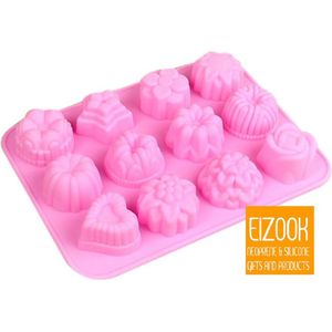 EIZOOK Silicone fruit bloem cake bak ijs vormens-sRoze