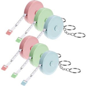 6pcs 2m meetlint - steekproef tape meetlint voor naaien met sleutelhanger - kleermaker meetlint voor het meten van lengte - borst - taille
