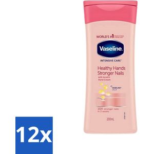 Vaseline - Healthy Hands & Stronger Nails - Handcrème - Versterkend - 200 ml - Voordeelverpakking - 12 stuks