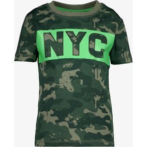 Unsigned jongens T-shirt groen met camouflageprint - Maat 92