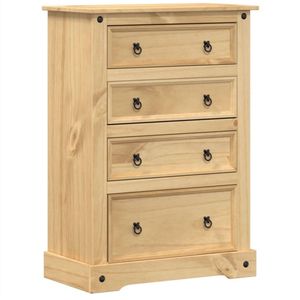 Ladekast 80x43x114 cm van massief grenenhout - Tijdloos en duurzaam design - 4 lades voor optimale opbergruimte
