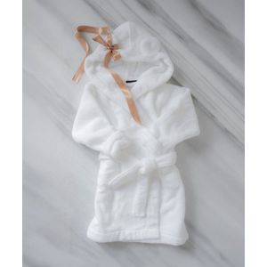 DOUXE KinderHotel Badjas Zero-twist Katoen - Wit - 8-10 jaar - 500GSM - Extra zacht - Extra dik - Zeer fluffy