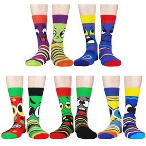 Grappige en kleurrijke herensokken, maat 39-46, unieke motieven, 5 paar