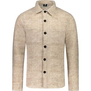 Profuomo Overhemd Beige Beige Regular Fit - Maat XL - Mannen - Herfst/Winter Collectie - Wol