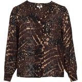 WE Fashion - Blouse - V-hals - Curve - Met Structuur - All-over Vlekjesprint