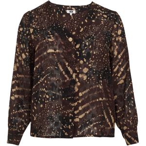 WE Fashion - Blouse - V-hals - Curve - Met Structuur - All-over Vlekjesprint