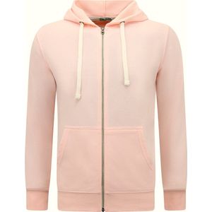 Hoodie Heren met Rits - Trainingsjack heren - Sportvest - Pink