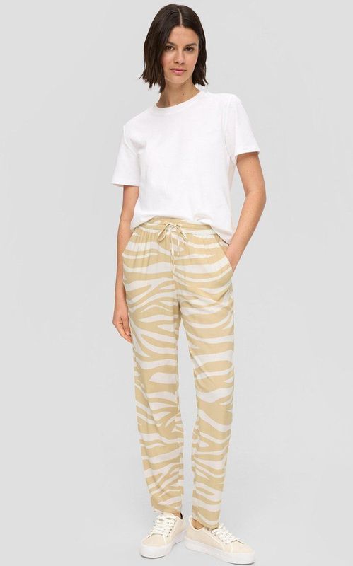 Broek - Dierenprint - Viscose - Tapered Pasvorm - Mid Waist