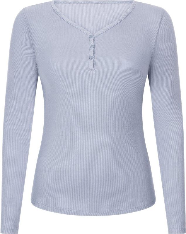 Hunkemöller - Pyjamatop - Paars - Lange Mouwen - Henley