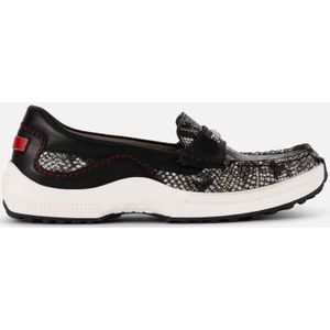 ZOO Adventure - Mocassin - Zwart - Leder - Pythonprint