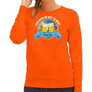 Bellatio Decorations Apres ski sweater dames - two beer or not to beer - oranje - wintersport - bier XS