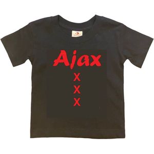 Amsterdam Kinder t-shirt | AJAX XXX | Verjaardagkado | verjaardag kado | grappig | jarig | Amsterdam | Ajax | cadeau | Cadeau | Zwart/rood | Maat 146/152