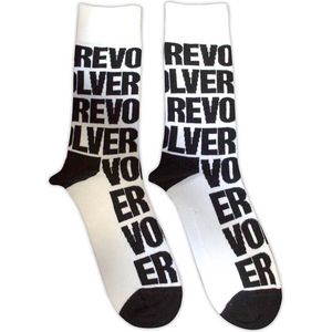 The Beatles - Revolver Text Repeat Sokken - Wit