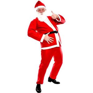 Witbaard Kostuum Kerstman Basic Heren Polyester Rood/wit 5-delig