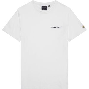 Lyle & Scott Embroidered T-shirt Polo's & T-shirts Heren - Polo shirt - Wit - Maat XS