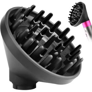Opzetstuk geschikt voor Dyson Haarstyler - Haardroger Föhn Diffuser - Geschikt voor Airwrap Styler HS05 HS03 HS01- Converter - Zwart