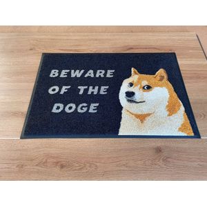 ADmat | deurmat Beware of the Doge | zwart | 75x50cm |