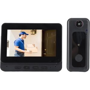 Draadloze Video Deurtelefoon 1080P Met Monitor en Nachtzicht - Video-intercomsysteem voor Thuisbewaking .