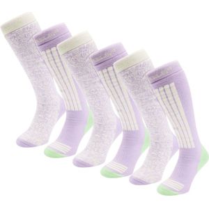 Poederbaas Skisokken Dames - 6 paar - White Multi - Maat 35/38
