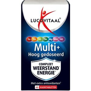 Lucovitaal Multi+ Weerstand Hoog Gedoseerd 60 Kauwtabletten