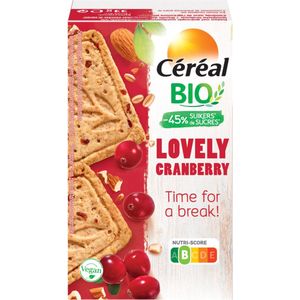 6x Céréal Healthier Bio Koekjes Cranberry 33 gr